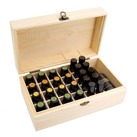 Gracelaza 36 Slots Wooden Essential Oil Organizer - Holds 5 10 15 ml Aromatherapy Bottles
