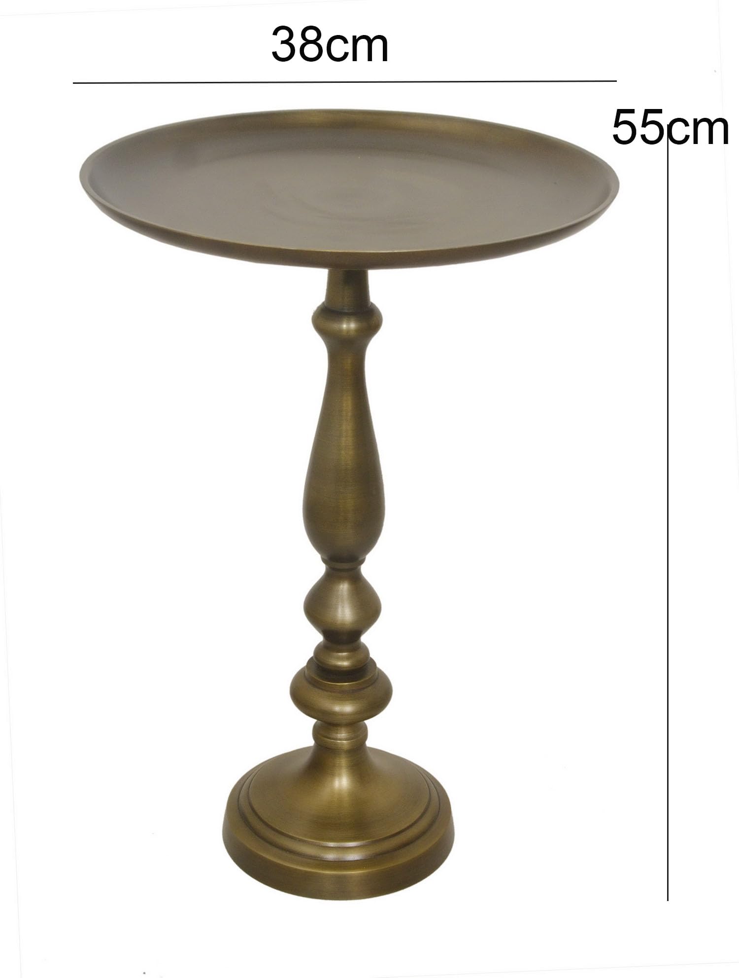 Aspect Sana Aluminum Accent Side Table (Antique Brass), Metal, 38 dia x 55(H) cm