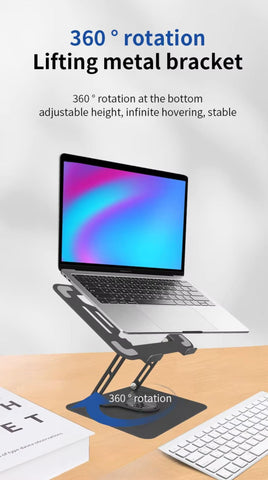 Bushora Laptop Stand for Desk, Portable Adjustable 360 Degree Rotatable Laptop Stand for MacBook and All Laptops Notebooks