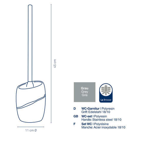 Kela "Talus Poly WC-Set, Plastic, Grey