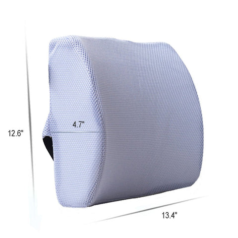 HomDSim Memory Foam Lumbar Cushion Lower Back Support Pillow Posture Correcting Car Seat Home Office Chair (Gray)