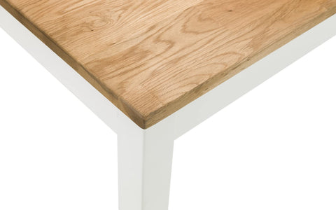 Julian Bowen Coxmoor Coffee Table, Ivory and Oak - H48 x W120 x D60cm