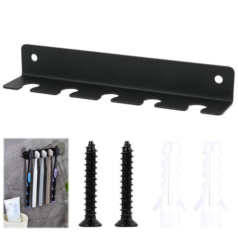 Wall Mounted Toothbrush Holder - Stylish Stainless Steel Toothbrush Organizer Self-Adhesive Can Drill Installation