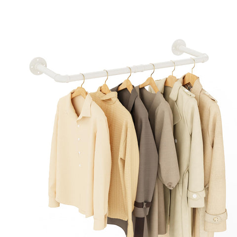 Yawinhe Wall Mounted Clothes Rail,80cm Pipe Clothes Rack,1 Pack,White