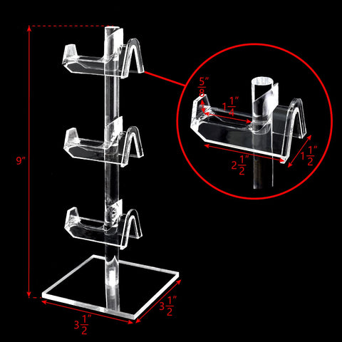 Mooca 2 Pcs Set Acrylic 3 Tier Eyeglasses Frame Riser Display Stand, Sunglasses Rack, Sunglasses Rack Holder, Acrylic Eyewear Display