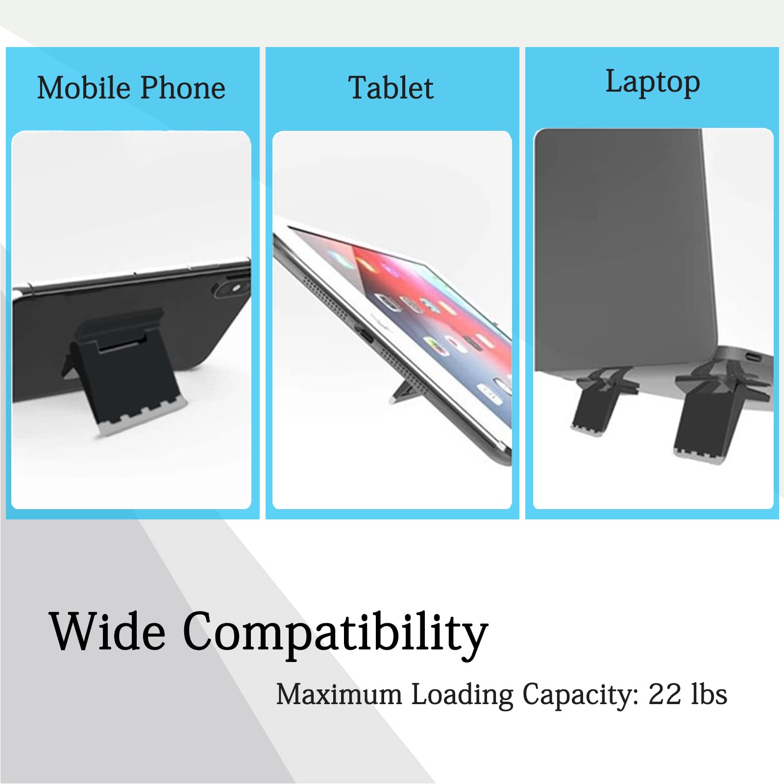 MICREEN 2PCS Portable Computer Keyboard Riser, Invisible Plastic Keyboard Feet, Mini Laptop Tilt Stand for Desk (Black)