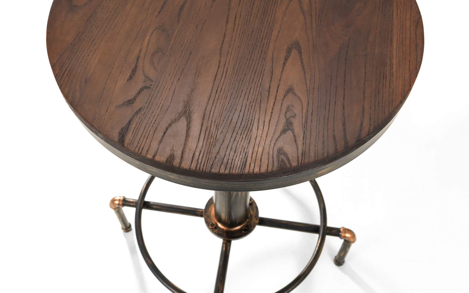 Julian Bowen Rockport Bar Table for 2-4, Pipework, Wood - H105 x W66cm