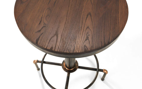 Julian Bowen Rockport Bar Table for 2-4, Pipework, Wood - H105 x W66cm