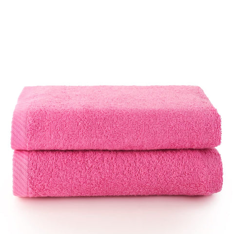 Top Towel - Plus - Large Bath Towels - Bathroom Towels - 2 Hand or Sink Towels - 50 x 100 cm - 100% Cotton - Strawberry
