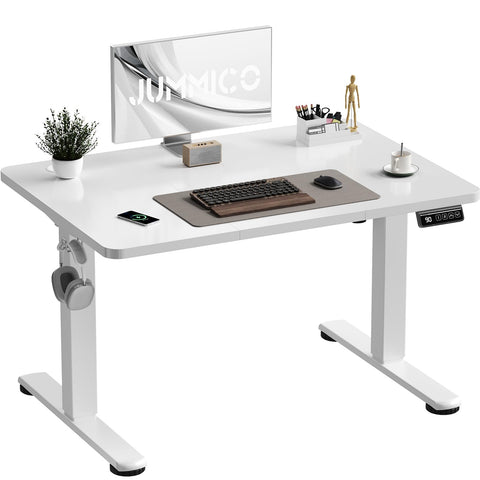 JUMMICO Electric Standing Desk 100 x 60 cm Home Office Height Adjustable Desk, Computer Lift Table with Smart Panel