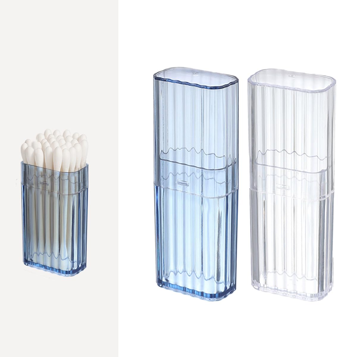 Portable Cotton Bud Holder & Toothpick Holder, 2 Pack Travel Organizer