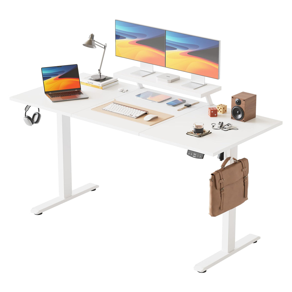 Agilestic Eletric Height Adjustable Desk, Movable Monitorstand, 160x60cm