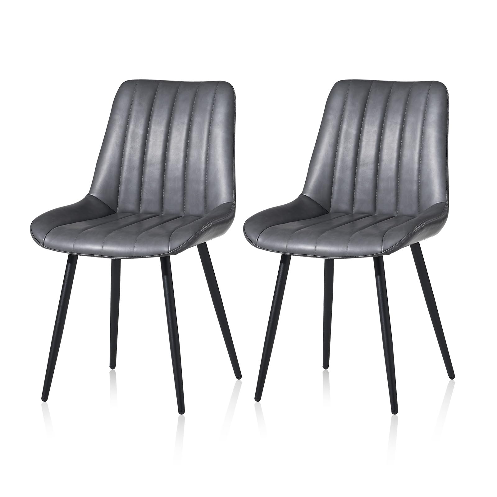 TUKAILAi Set of 2 Faux Leather Dining Chairs for Dining Room