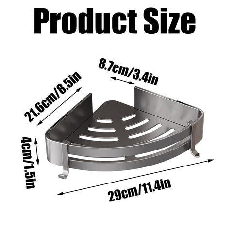 AXXIMENG Corner Shower Caddy with Hook Adhesive Shelf Corner No Drilling Bathroom Shower Organizer Storage Rack for Bathroom Kitchen Home Gadget