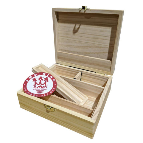 Rolling Supreme T3 Size Solid Pine Rolling Box Complete with Premium Smokers Accessories - Gift Set by SMO-King