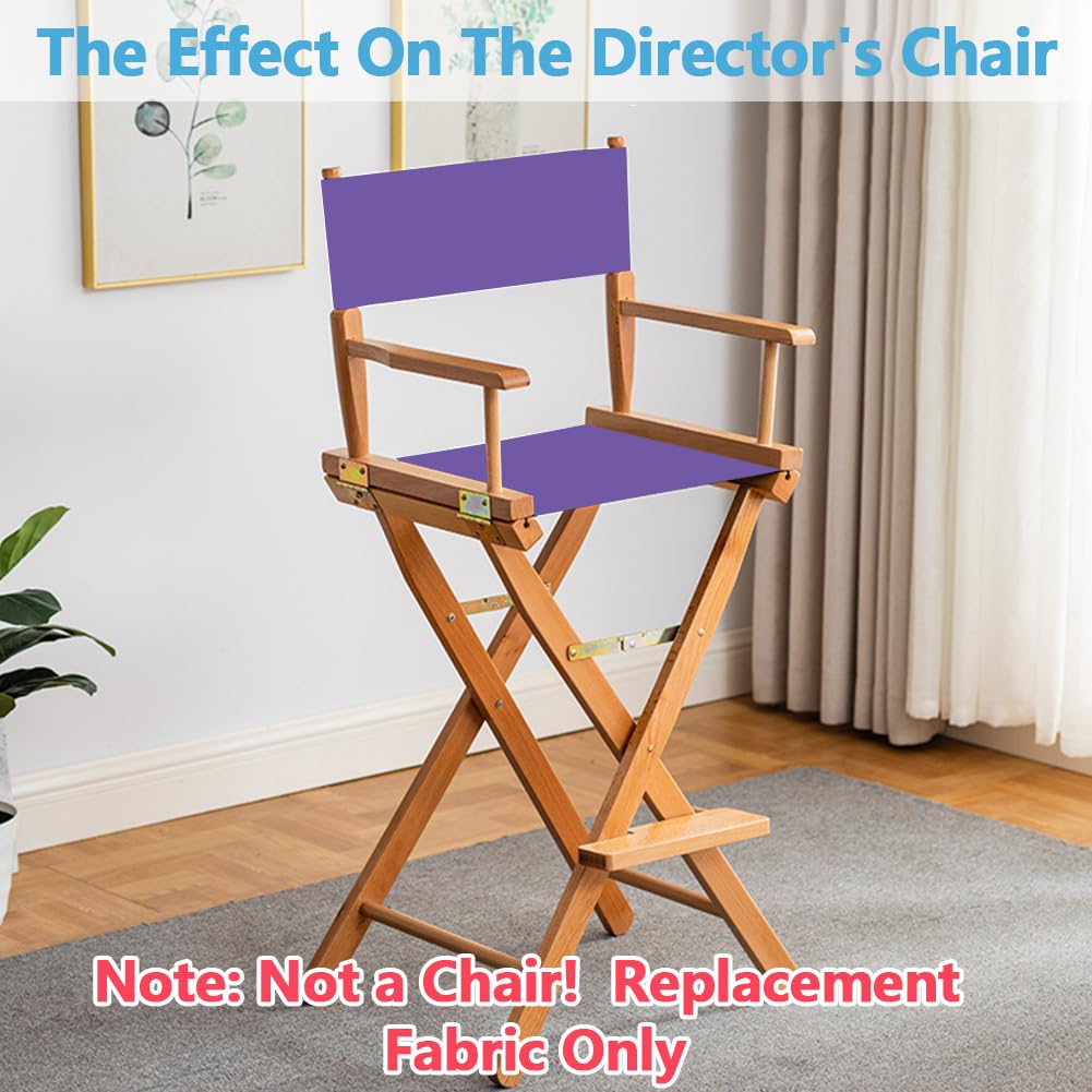 GORGECRAFT 1 Set Director Chair Canvas Replacement Kit 21x8-16 Inch Directors Chairs Medium Purple Casual Seat Back Cloth Covers with Wood Stick for