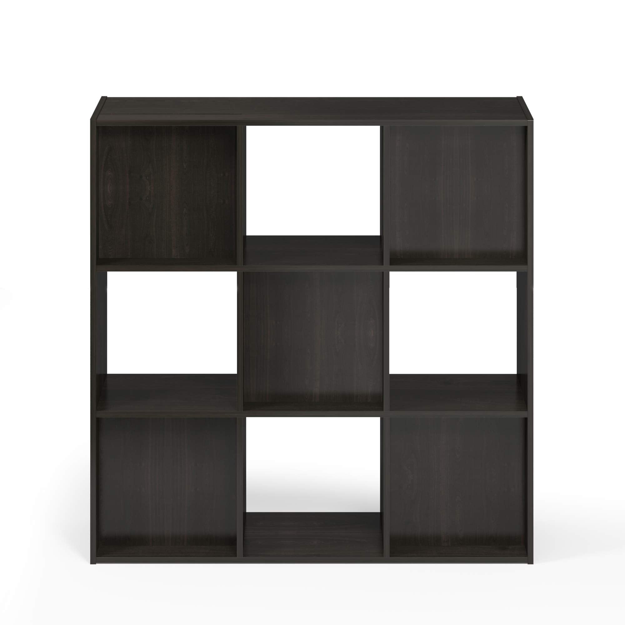 Furinno Pelli Cubic Storage Cabinet, 3x3, Espresso