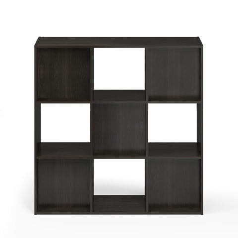 Furinno Pelli Cubic Storage Cabinet, 3x3, Espresso