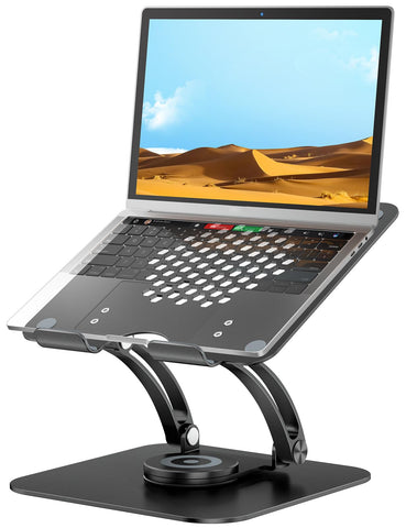 tounee Adjustable Laptop Stand for Desk, Ergonomic Holder with 360° Rotating Base