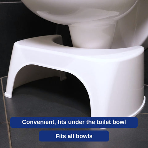 Well Care Physiological Toilet Stool Grey – Made in France from Recycled Plastic – Adult Toilet Step