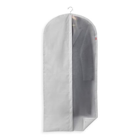 Rayen - Wardrobe clothes cover. Zip-up hanging suit cover. Dress cover resistant to dust, moisture and moths. 60 x 135 cm. Light Grey/Translucent