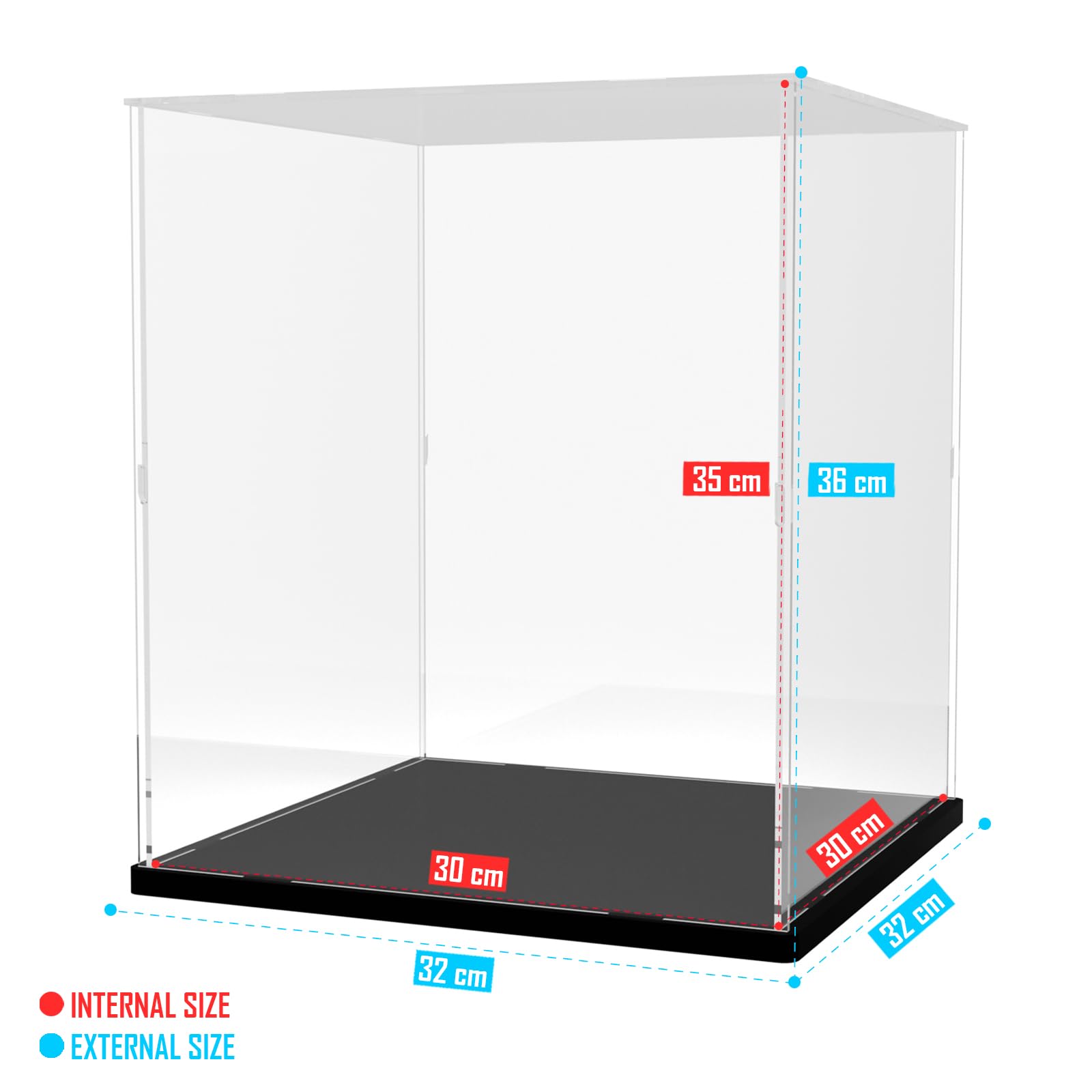 Nynelly Acrylic Display Case for Lego Modular Buildings for Models Figures - Assemble Dustproof Thickened Clear Display Box Cabinet