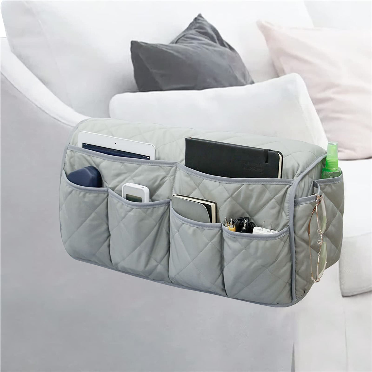 XGOPTS Sofa Armrest Hanging Organiser with 14 Pockets | Couch Armchair Storage Bag