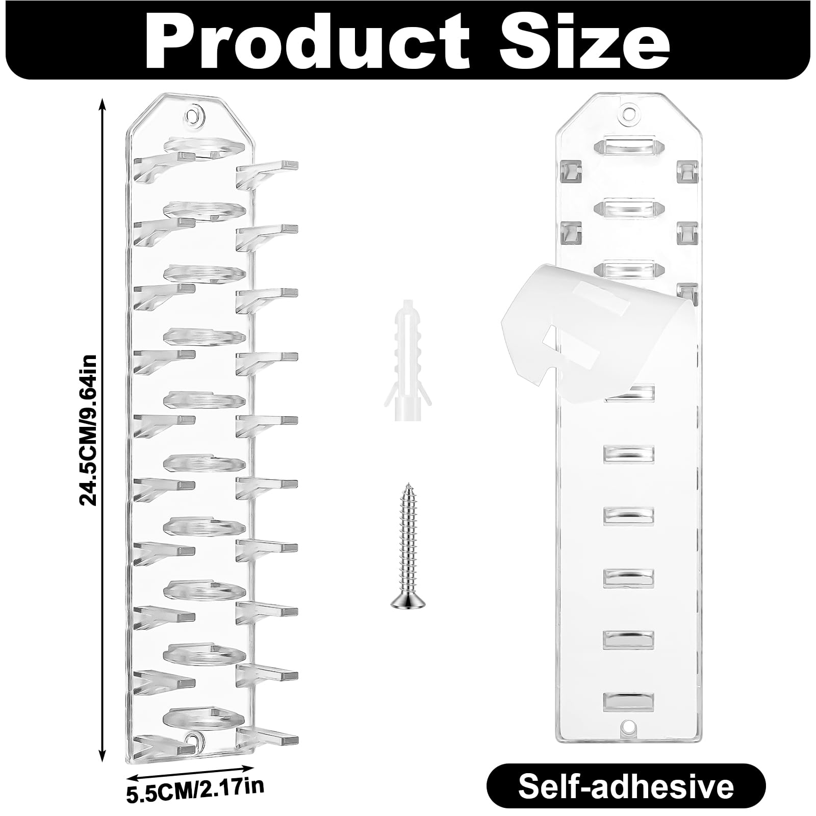 2 Pack Hat Organizer for Baseball Caps, Clear Hats Racks Hooks for Wall