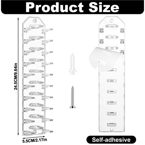2 Pack Hat Organizer for Baseball Caps, Clear Hats Racks Hooks for Wall