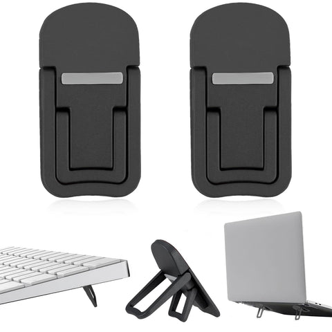 2 Pcs Keyboard Riser, Mini Keyboard Stand Adjustable Laptop Feet Self-Adhesive Keyboard Stand PC Keyboard Stand Pc for Most Keyboards（Black）