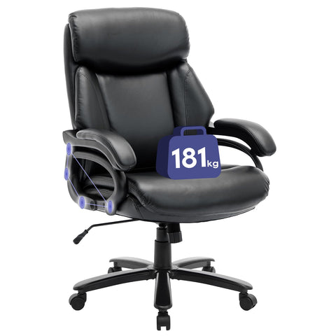 COLAMY Big and Tall Office Chair 400lbs, PU Leather Executive Office Chair for Heavy People
