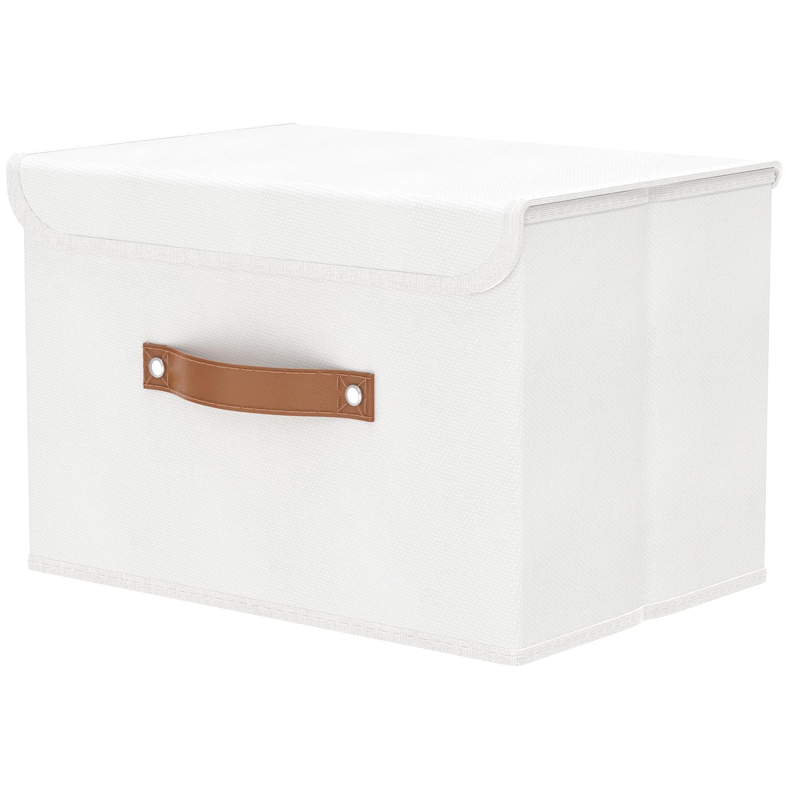 OUTBROS Storage Boxes with Lids 1 Pack, Organiser 45x30x30 cm, White