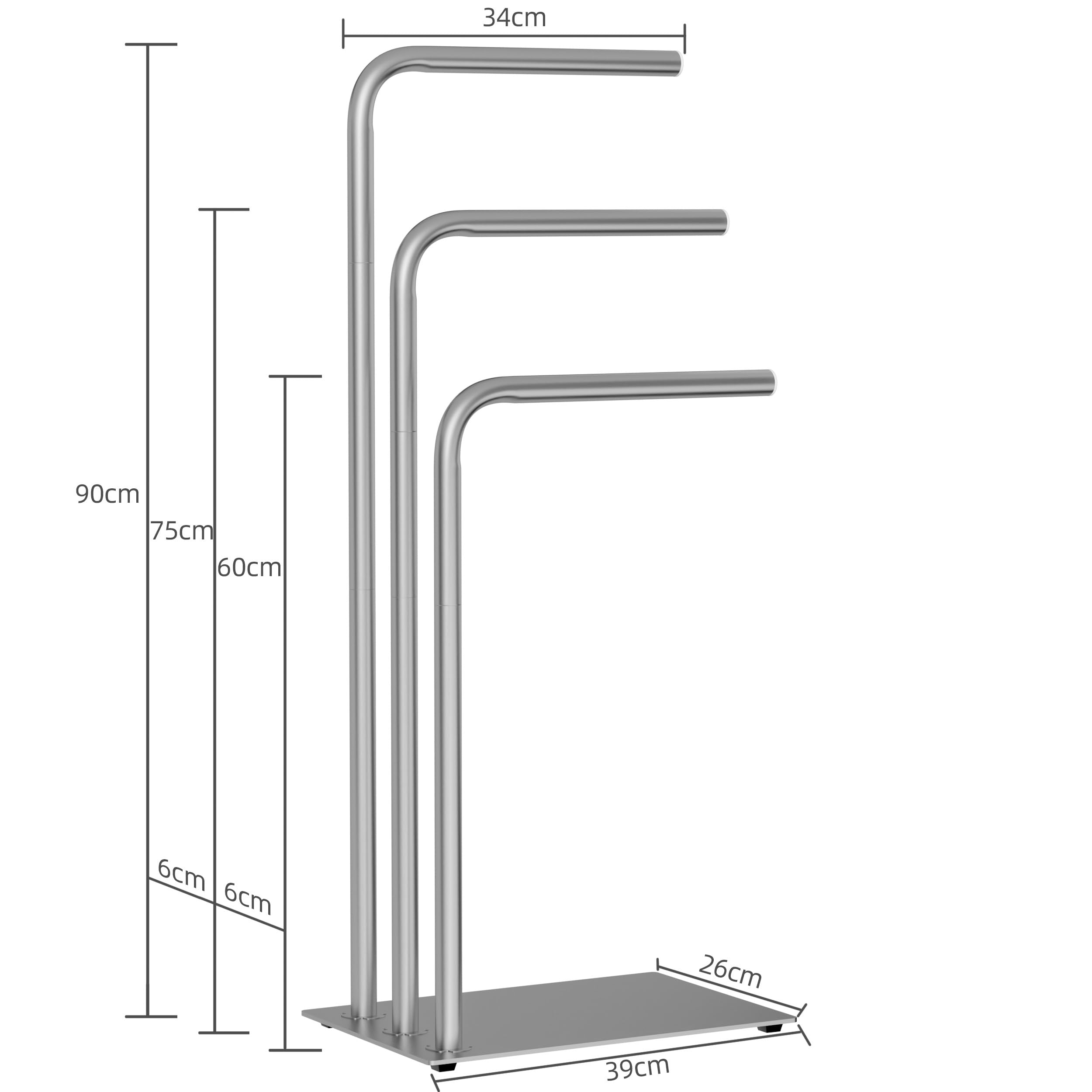 OUTBROS Towel Holder for Bathroom,39x26x90cm,Silvery