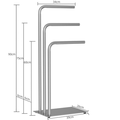OUTBROS Towel Holder for Bathroom,39x26x90cm,Silvery