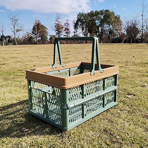 Wuyue Hua Large Collapsible Storage Crates,Plastic Folding Storage Crates,Collapsible Crate with Handles Plastic Stackable Boxes for Bedroom, Office