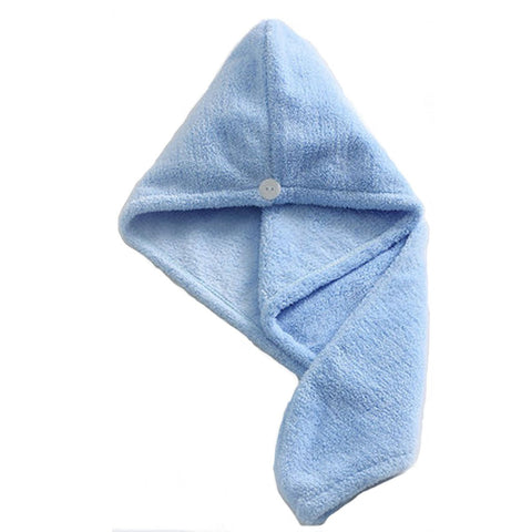 Topkey Microfiber Hair Turban Towel Wrap Super Absorbent Hair Towel for Kids and Adults for Long Short Hair Drying- Blue