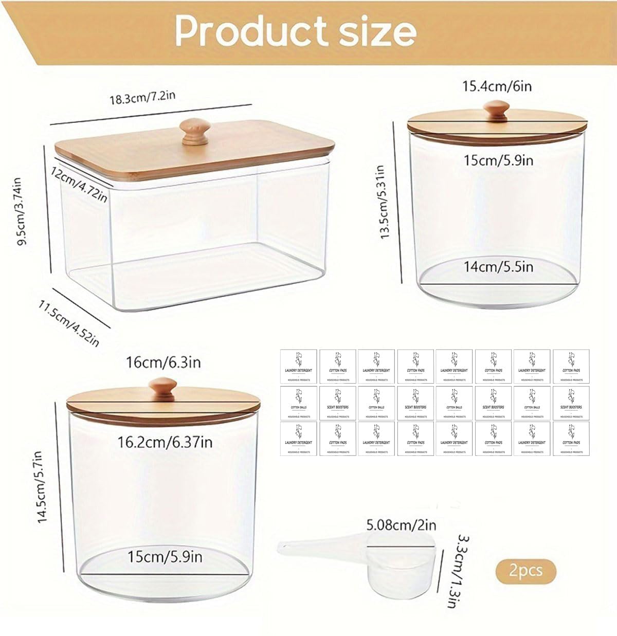 SVUPUE Laundry storage containers,Washing powder dispenser,3 Pack