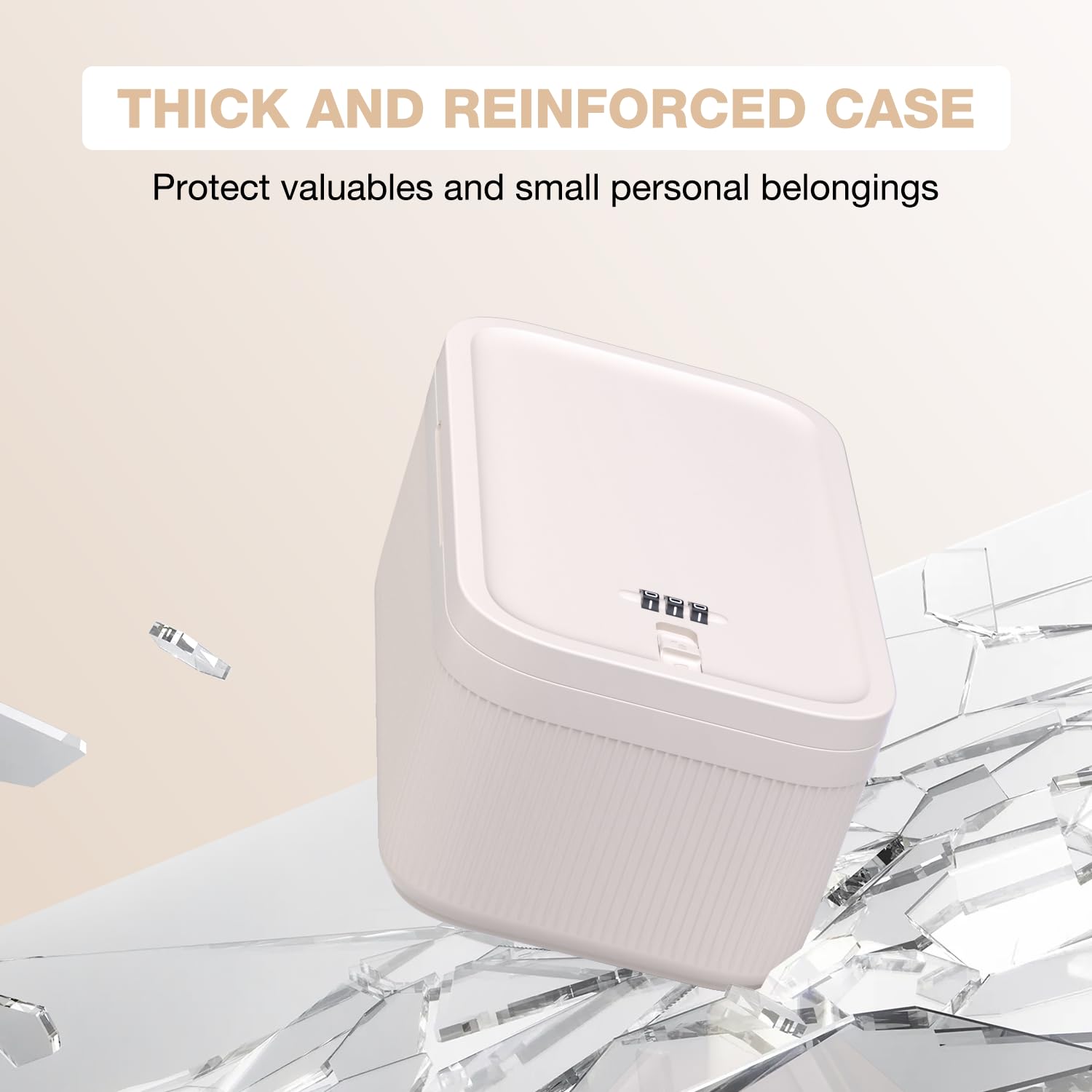 JOSTART Lockable Storage Box with Combination Code, Portable Small Medicine Box BPA-Free Phone Safe for Home Fridge Office Travel