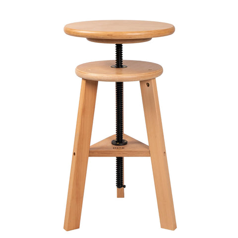 DJAR Wooden Drafting Stool Chair, Adjustable Beech Wood Artist Stool, Swivel Seat 19"-26", Tall Wooden Stool for Studio, Kitchen