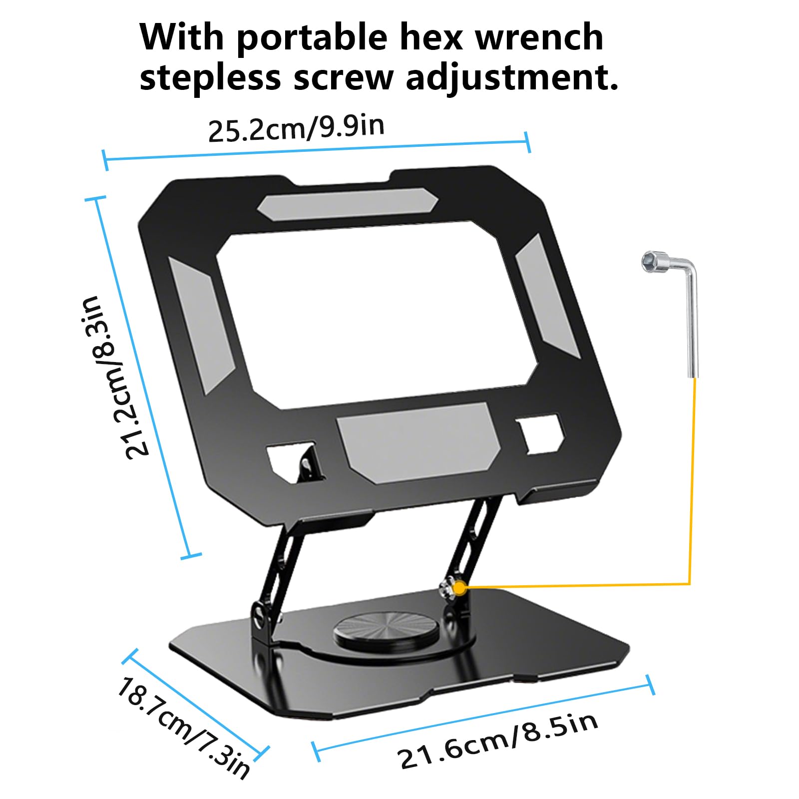 BAOWUABJ Laptop Stand for Desk, Adjustable Laptop Riser with Heat-Vent