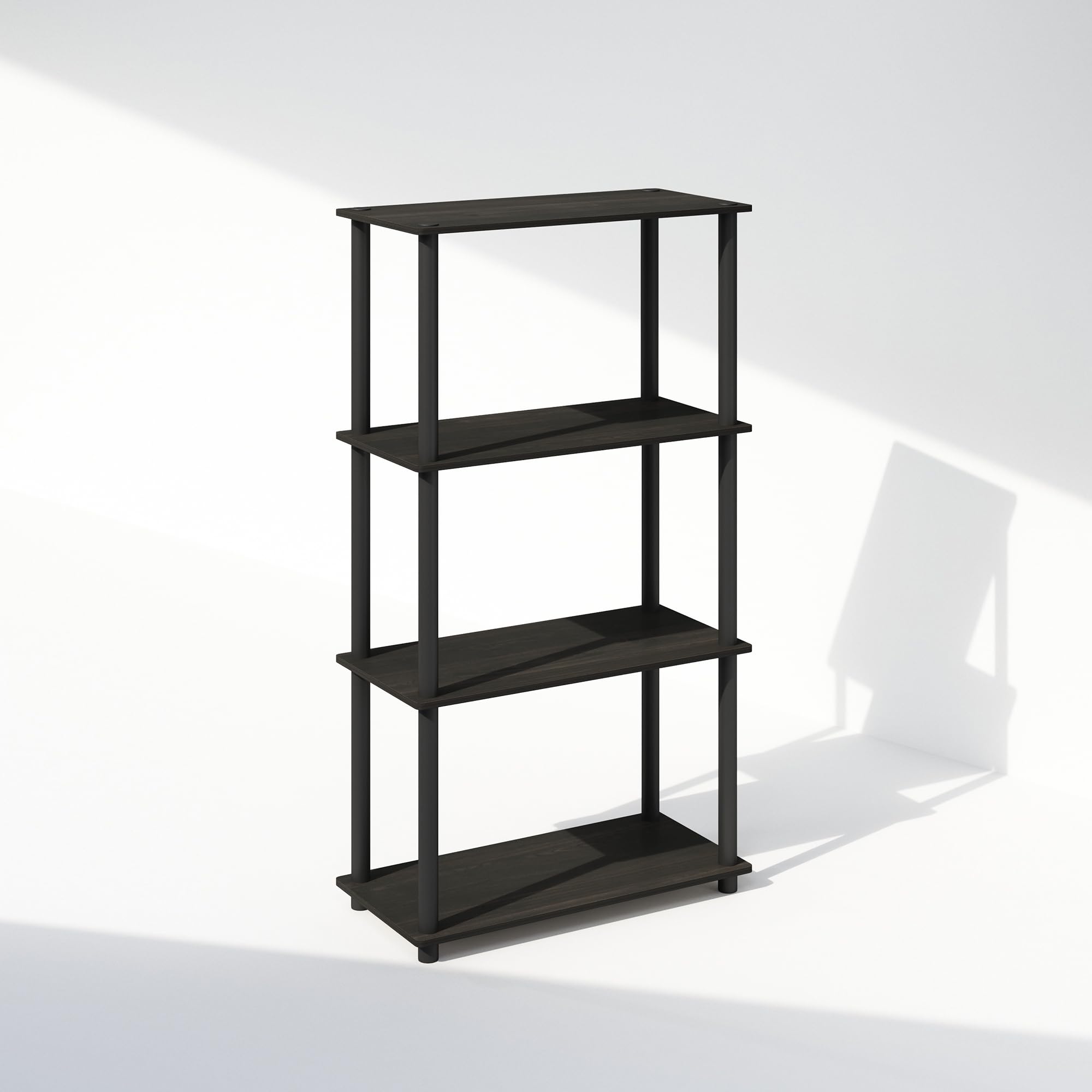 Furinno TURN-N-TUBE Book Shelf, 4-Tier Bookshelf, Bookcase with Multipurpose Compact Display Rack, 29.46 x 59.94 x 109.73 cm, for Living Room