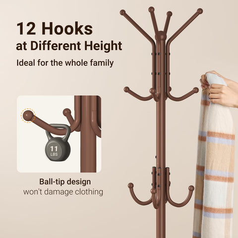 ELYKEN Metal Coat Stand with Umbrella Holder Vintage for Office Hallway