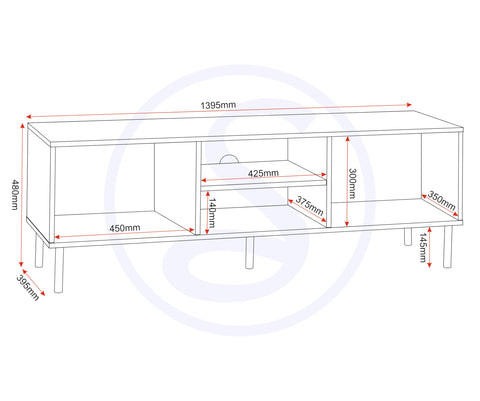 Seconique Leon 2 Door TV Unit in Medium Oak Effect
