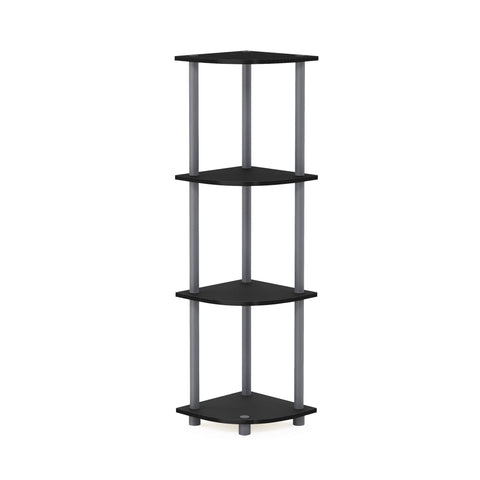 Furinno TURN-N-TUBE Corner Shelf, 4-Tier Corner Bookshelf, Display Storage Shelves with Open Shelves, for Organization and Storage, Living Room