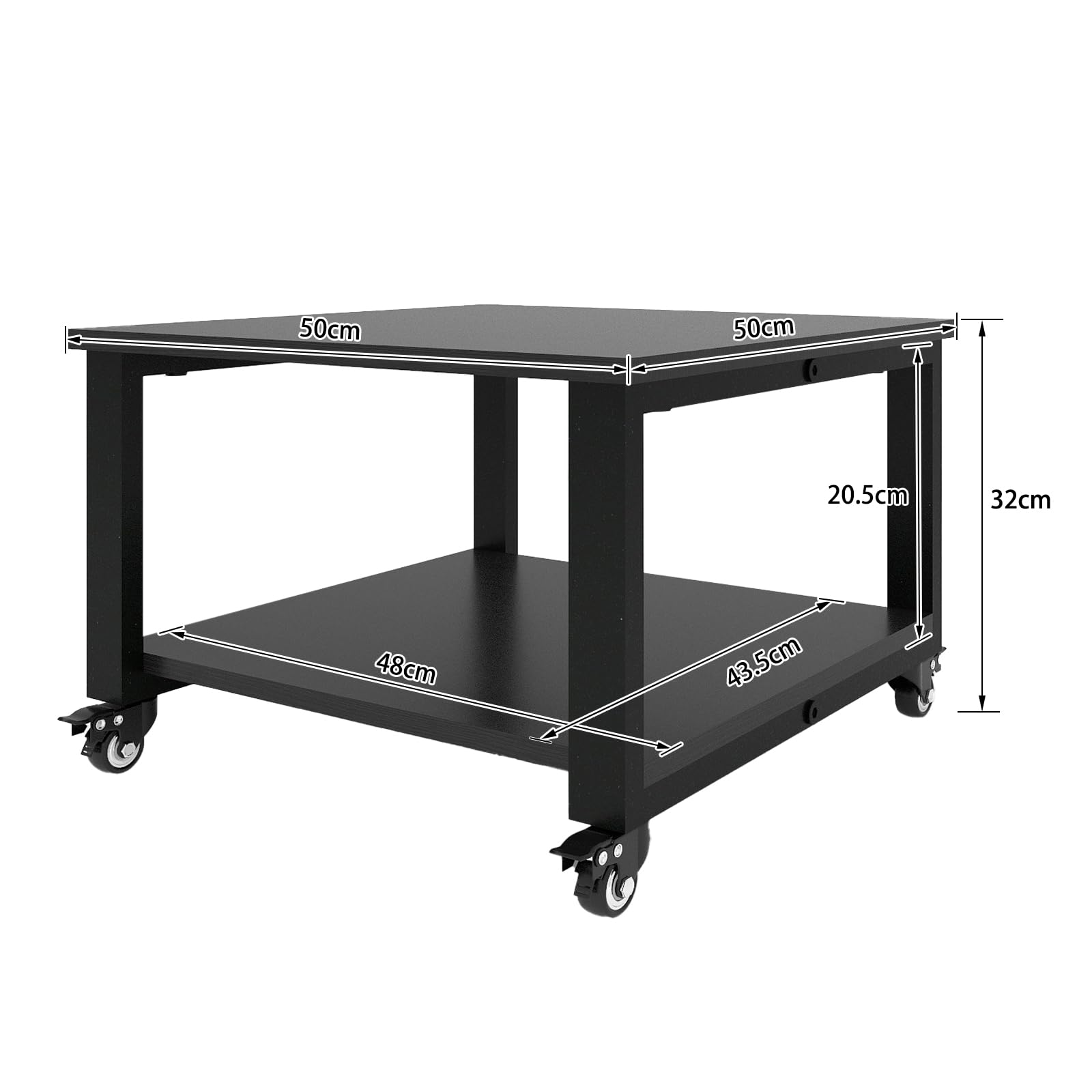 PUNCIA 2 Tiers Movable Laser Printer Copier Stand Cart for Home Office