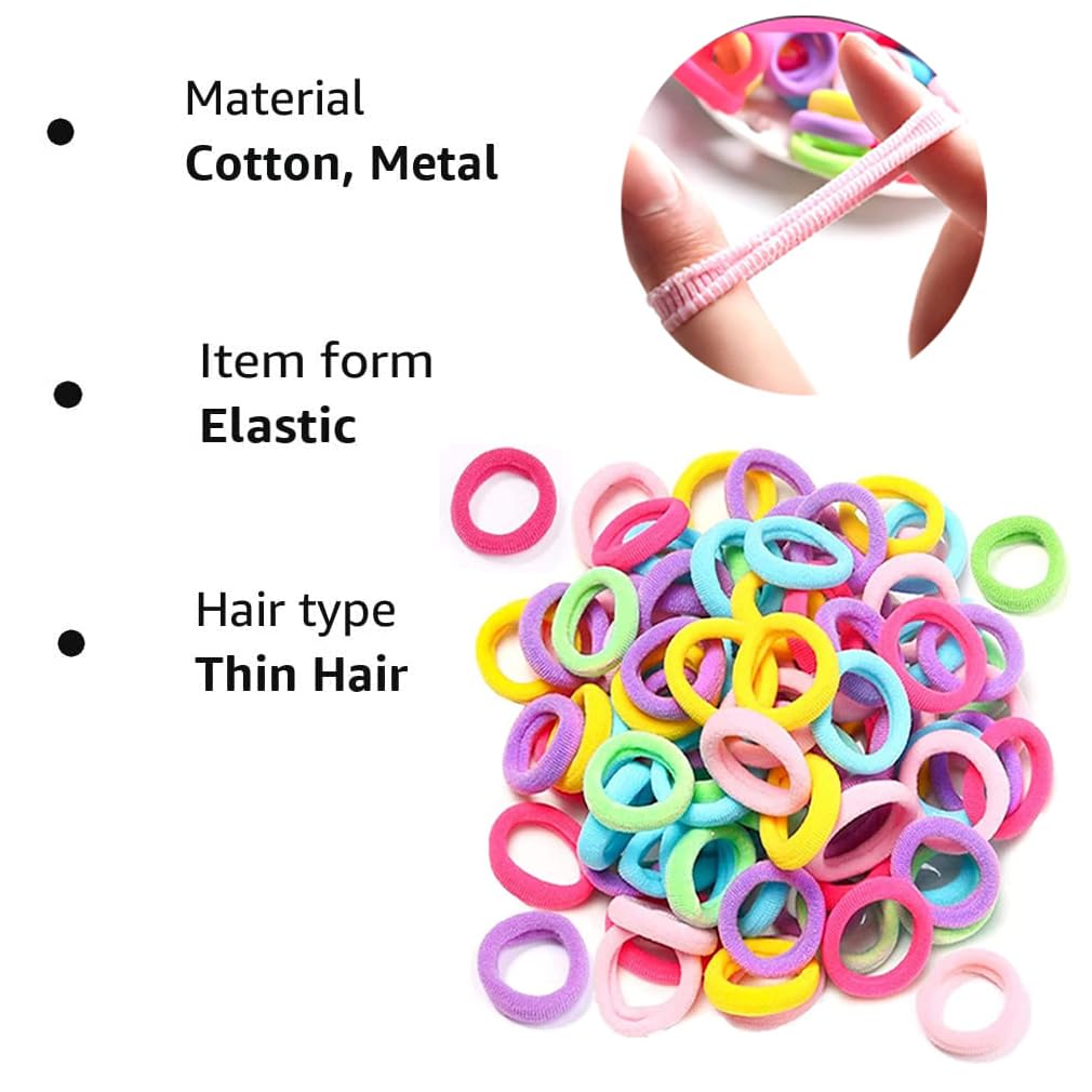 100pcs Seamless Hair Bobbles – Soft Elastic Hair Ties & Ponytail Holders for Women & Girls, No-Slip Hairbands Bulk Set