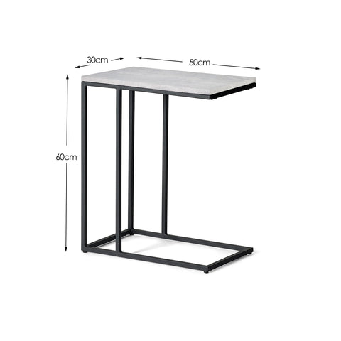 Julian Bowen Staten Drinks Table, Concrete Effect/Black