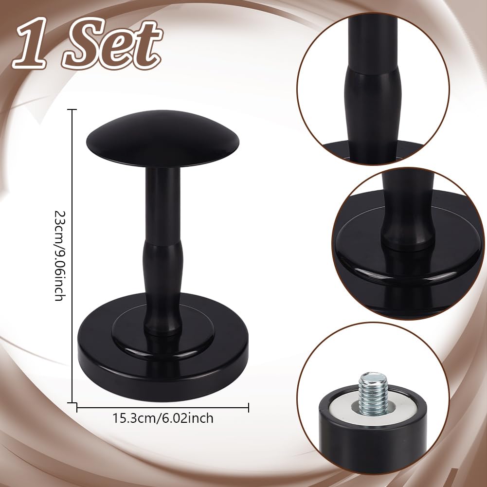 UNICRAFTALE Black Hat Display Stand Set Dome Shaped Cowboy Cap Holder Round Plastic Hat Stands for Display Desktop Caps Rack Wigs Holder Helmets