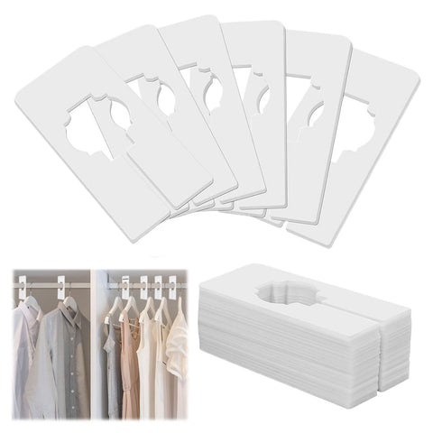 Qianeffort 20PCS Wardrobe Dividers,White Rectangular Hanger Clothing Rail Dividers Rack Size Shelf Dividers,Writable Shelf Divider for wardrobe