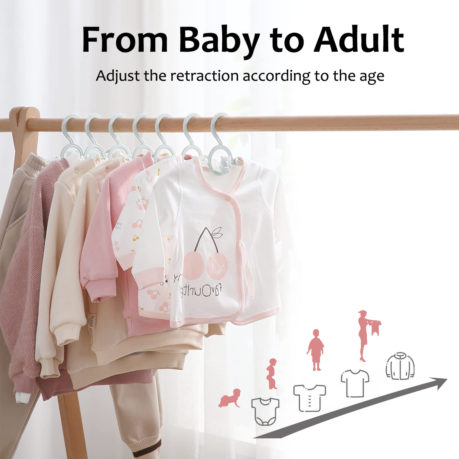 Baby Clothes Hangers 20 Pack, Plastic Kids Hangers Space Saving for Closet